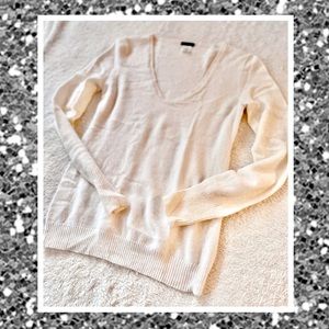 J. Crew Cream V-Neck Sweater